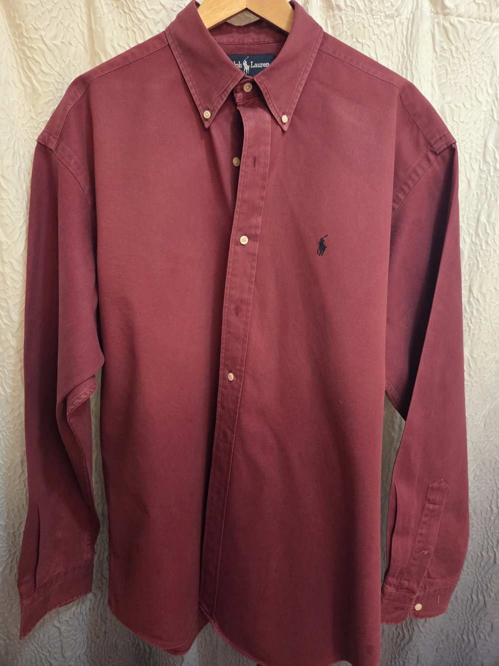 Polo by Ralph Lauren Long-Sleeve Button-Down Shirt in Burgundy